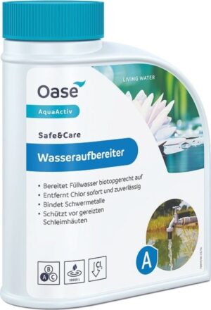 Oase AquaActiv Safe&Care 500 ml - biocondizionatore per laghetto elimina cloro e metalli pesanti - cod. 75827