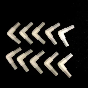 Raccordo bianco 2 vie gomito a L - 90° per tubo aeratore, Co2 da 4-6 mm - diramatore
