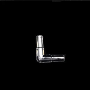 Raccordo trasparente 2 vie gomito a L - 90° per tubo aeratore, Co2 da 4-6 mm - diramatore