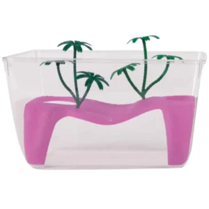 Amtra Tartarughiera Procida in plastica con isola di colori assortiti e 2 palme 32.0 X 20.5 X 18.0h cm