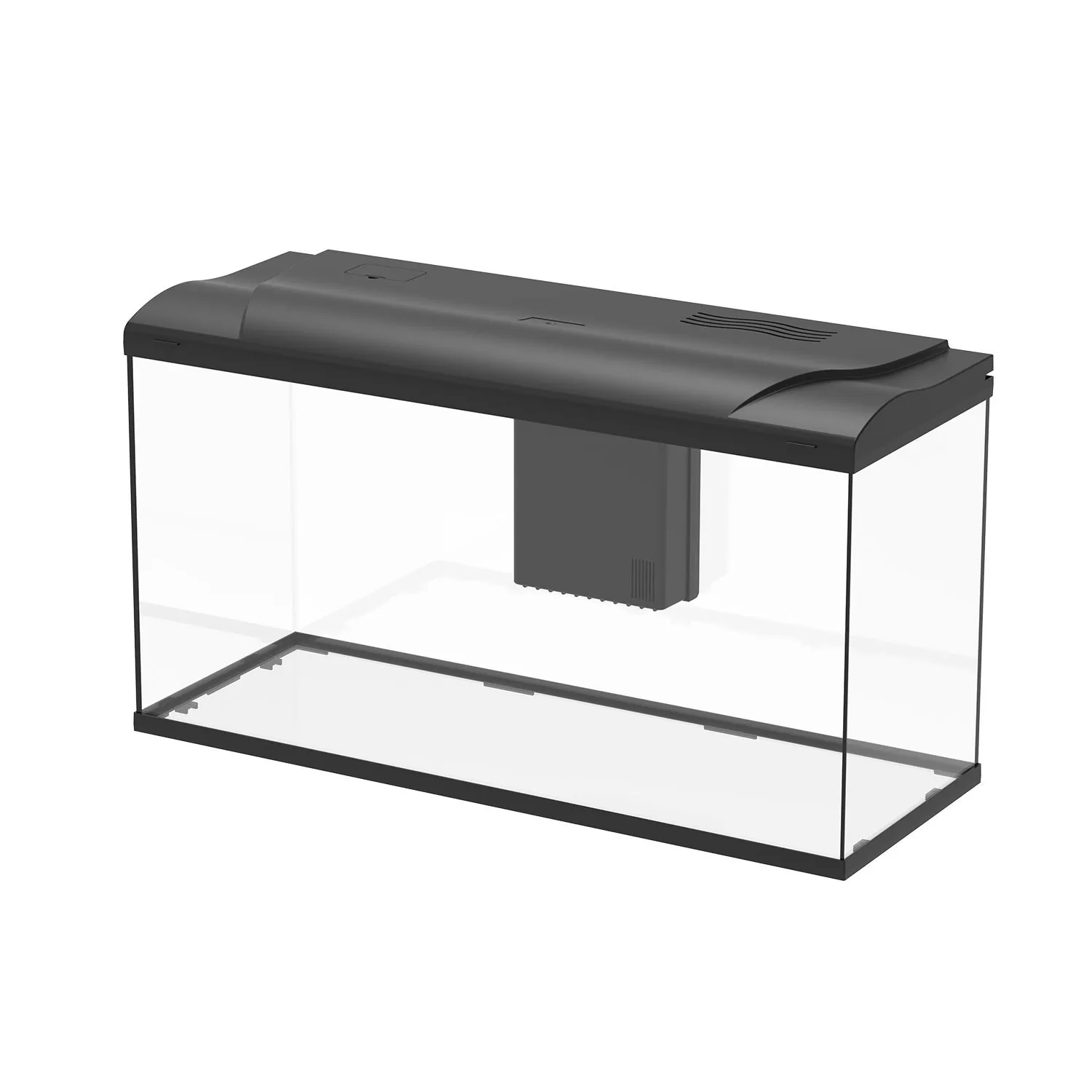 Aqpet Simply Led 100 Nero - Acquario 100 lt - 80x30x46h cm completo di luce, termoriscaldatore e filtro con materiali filtranti
