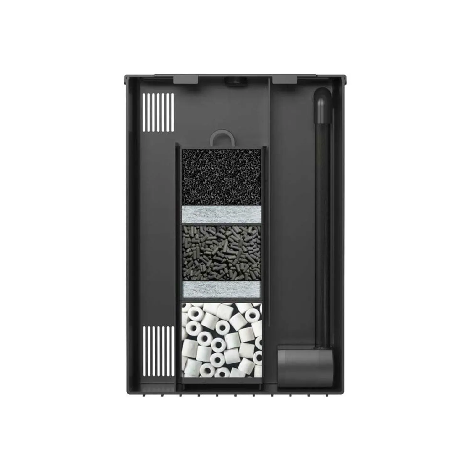 Aqpet Simply Led 100 Nero - Acquario 100 lt - 80x30x46h cm completo di luce, termoriscaldatore e filtro con materiali filtranti