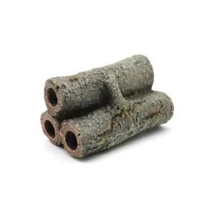 Amtra Deko Shrimp Playground Tubes Sm - Piramide tana per gamberetti 3 tubi 8,5x5,5x5,3 cm in resina effetto legno cavo