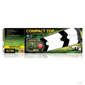 Exo Terra Compact Top Fluorescent Terrarium Canopy Medium 60X20X9 cm - plafoniera compatta per terrario - cod. PT2227