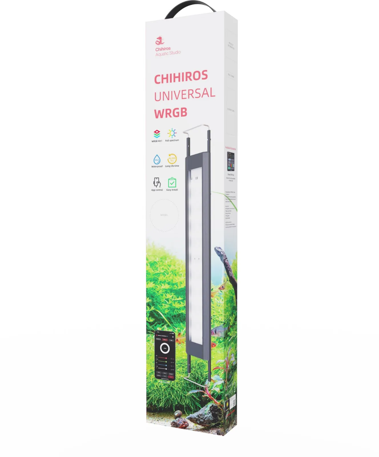 Plafoniera Led Chihiros Universal WRGB 1000 fresh 59 w IP67 con controller bluetooth - per acquario dolce coperto da 95 a 105 cm