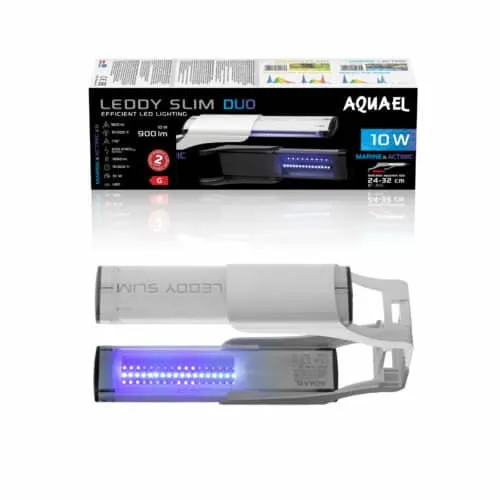 Aquael Lampada Leddy Slim duo 10w 2.0 bianca marine + actinic per acquari marini e nano reef