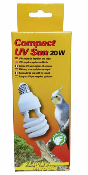 Lucky Reptile – Compact UV Sun 20 W Lampada UV per uccelli e rettili - per terrario - cod. REP-US-20