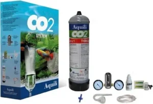 Aquili impianto CO2 System Planta Plus con 2 manometri - 600 gr - Riduttore a Pistoncino, Diffusore vetro e Test - cod. CO230D
