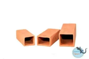Ceramic Nature Cave Rectangle RED L 15 x 5 x 4,6 cm - tana per loricaridi, pesci e gamberi o terrario