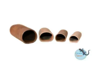 Ceramic Nature Cave Round BROWN L 14,5 x 6,5 x 4,7 cm - tana per loricaridi, pesci e gamberi o terrario