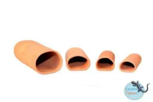 Ceramic Nature Cave Round RED XL 19,5 x 7,8 x 6 cm - tana per loricaridi, pesci e gamberi o terrario