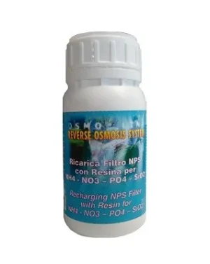 Aquili Resina NO3-PO4-SiO2 Removal A ml 250 – ricarica per Filtro in linea NPS 2” per impianti osmosi