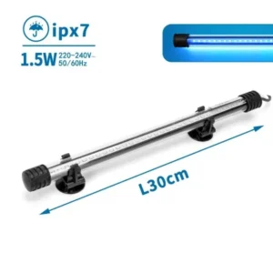Nobleza Lampada a Led BLU 1,5 Watt - 30 cm - Impermeabile IPX7 con traformatore per acquario