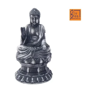 Blu Bios Buddha Retrò - Dimensioni: 7,5 x 7,5 x 14 cm - arredo in resina atossica per acquario o terrario - Cod. AF201046