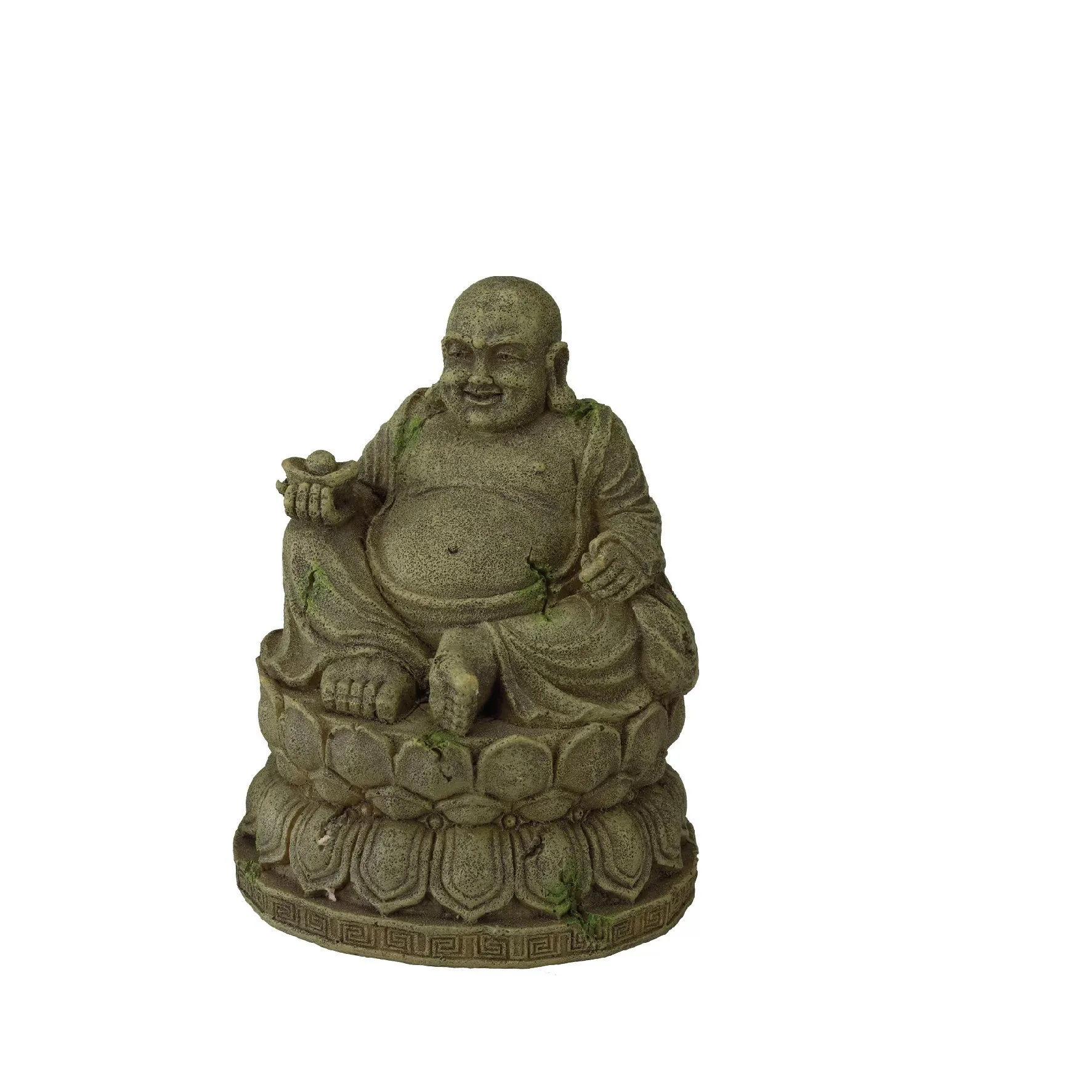Blu Bios Buddha Grasso - Dimensioni: 9,5 x 9,5 x 12,5 cm - arredo in resina atossica per acquario o terrario - Cod. AF201054