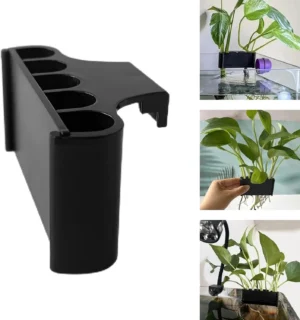 Supporto per posizionare piante emerse da terrario/paludario a bordo acquario a 5 fori - 9.3x4.5x4.5 cm