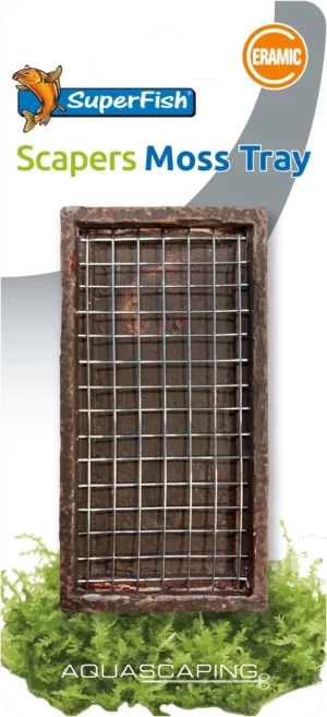 SuperFish Scaper Moss Tray 16.9x8.5x2h cm - base in ceramica e acciaio inox per fissare muschi in acquario