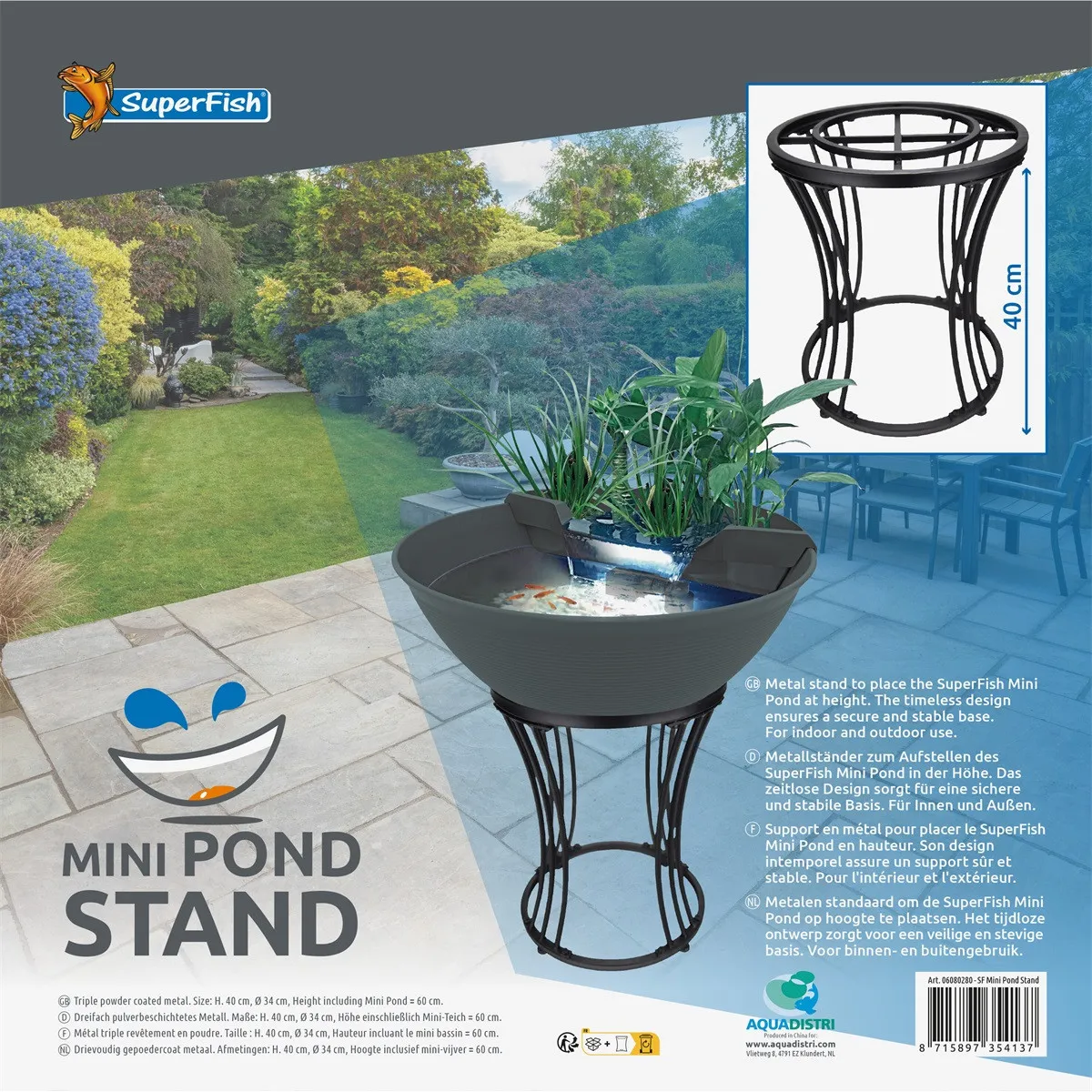 SuperFish Mobile 34x40h cm per Mini Pond e Medaka Bowl 600 - Supporto per mini pond 30 lt