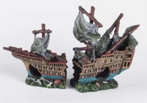 Galeone spezzato 23,5x7x15h cm - relitto affondato- barca, veliero
