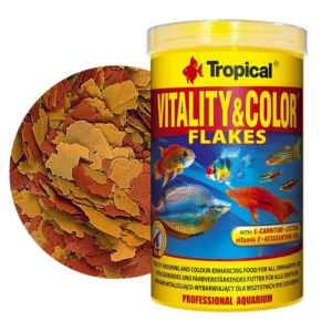 Tropical Vitality & Color Flakes 100ml/20gr. mangime in scaglie che aumenta la vitalità e intensifica i colori dei pesci