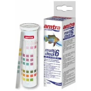 Amtra Multicheck - Test 6 in 1 - 50 Strisce - pH - KH - GH - NO2 - NO3 - Cl per acqua dolce