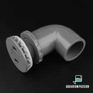 Passaparete PVC 90° con griglia ad incollaggio diametro Ø 40 mm - carico/scarico per sump - grigio - antirumore antiallagamento