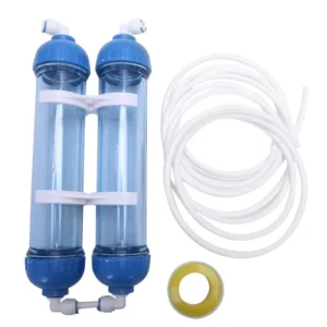 Kit ampliamento impianto osmosi con 2 cartuccie vuote trasparenti ricaricabili + tubi e raccordi da 1/4 - post filtro resine