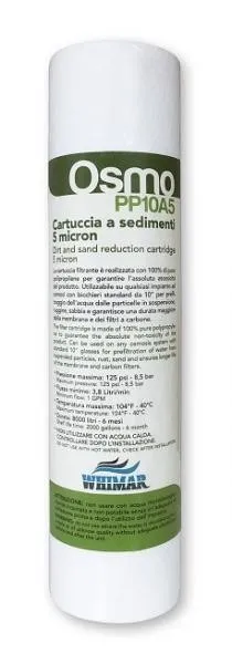 Whimar Ricambio Cartuccia Filtrante Sedimenti 5mcr - PP10A5 - per impianti osmosi a bicchiere da 10"
