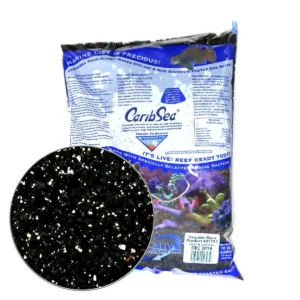 Caribsea Hawaiian Black Sand Arag-Alive - Sabbia Viva per acquari marini e reef (0,5-3,5 mm) - 9,07 kg