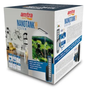 Amtra NanoTank cubo System completo 30 litri - 30x30x35 cm vetro curvo con filtro e plafoniera a led