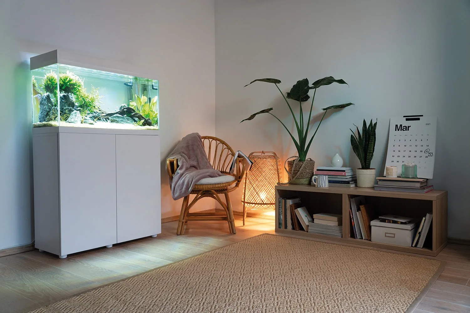Aquael Opti Set 200 white 101X41X56h cm - 200 lt bianco - Acquario Completo di illuminazione a Led