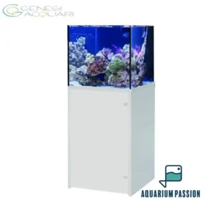 Genesi Acquari Reef Plus Bianco 45x45x45 cm - Acquario marino in vetro extrachiaro con sump e supporto