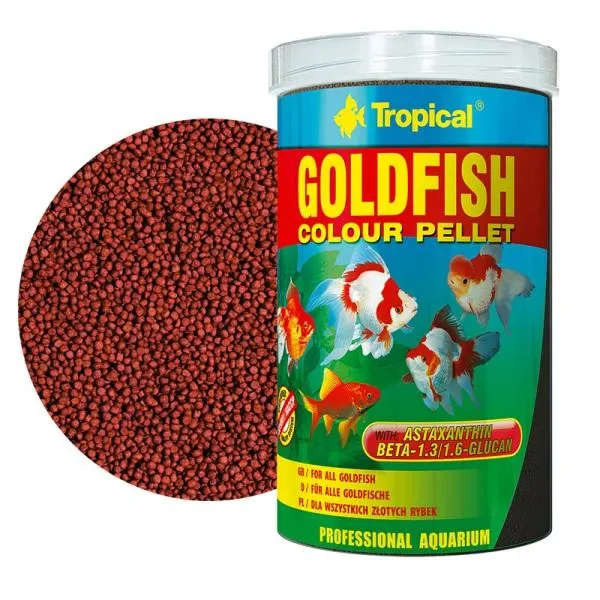 Tropical GOLDFISH COLOUR PELLET 250ml/90gr mangime in granuli per pesci rossi