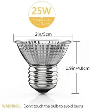 Faretto di ricambio UVA UVB 25w E27 per Lampada Alogena Tartarughe e rettili - basking Acquario, terrario, tartarughiera