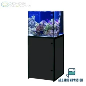 Genesi Acquari Reef Plus Nero 60x40x45 cm - Acquario marino in vetro extrachiaro con sump e supporto