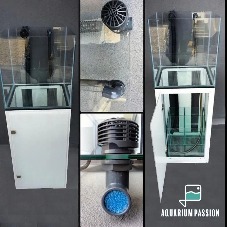 Genesi Acquari Reef Plus Nero 100x50x50 cm - Acquario marino in vetro extrachiaro con sump e supporto