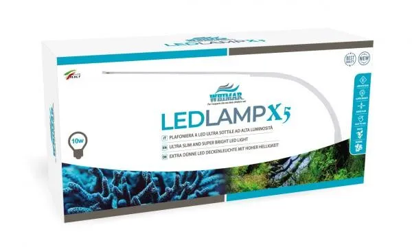 Whimar - LED Lamp X5 Cool White colore Bianco - plafoniera ultra slim per piccoli acquari - White - 10 W