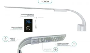 Whimar - LED Lamp X9 Touch White&Blue colore Bianco - plafoniera ultra slim white15 W + termometro e display digitale