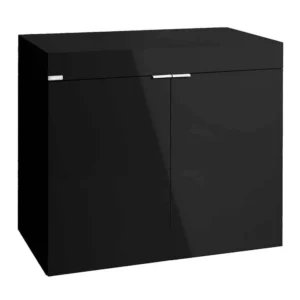 Aqpet Cabinet 90 nero lucido - Supporto 90x50x80h cm black in legno per Acquario - mobiletto