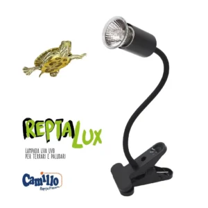 ReptaLux Nera - Lampada Alogena UVA UVB 50 w per Tartarughe e rettili - Camillo (Blu Bios)